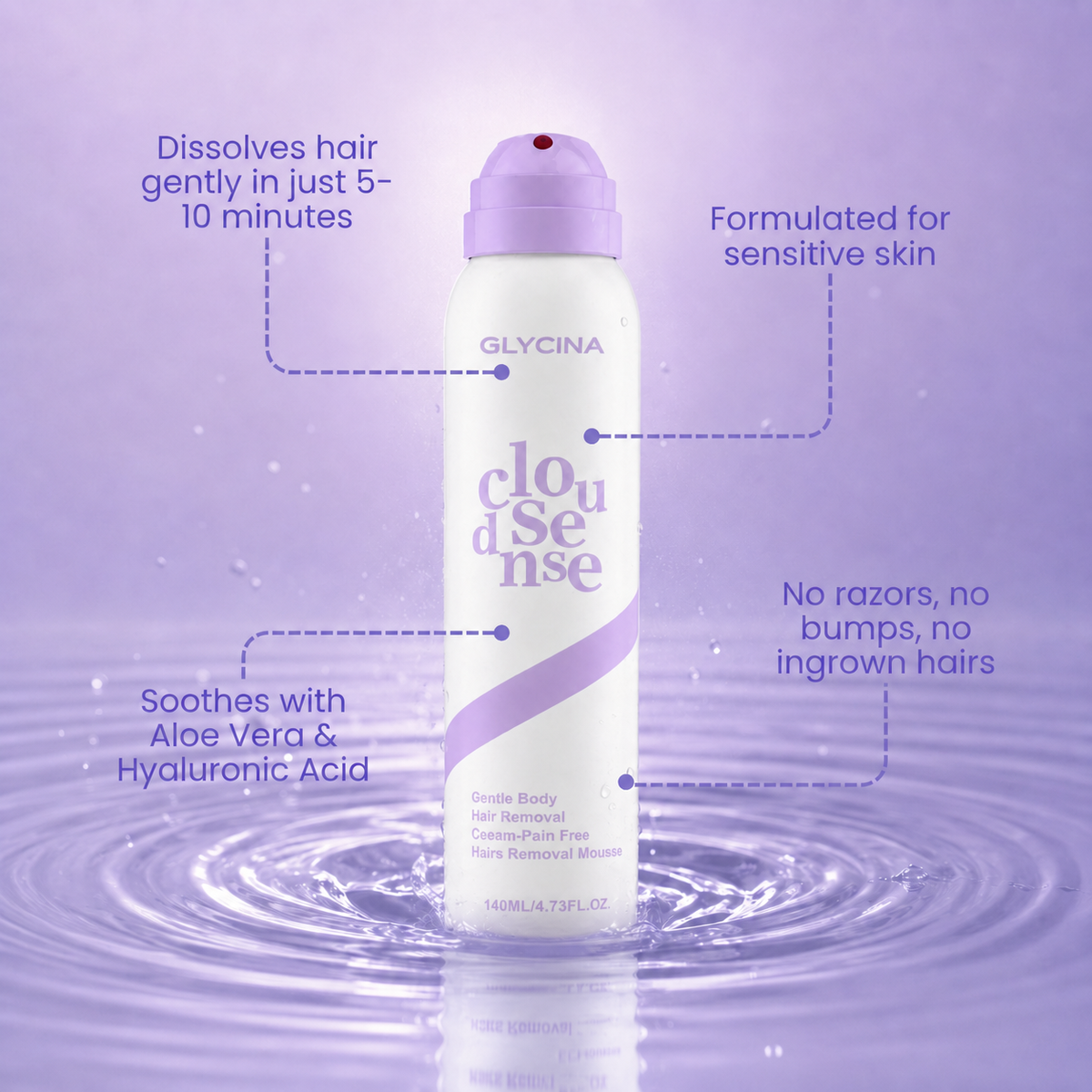 Bikini Pain-Free Hair Removal Cream for Sensitive Skin