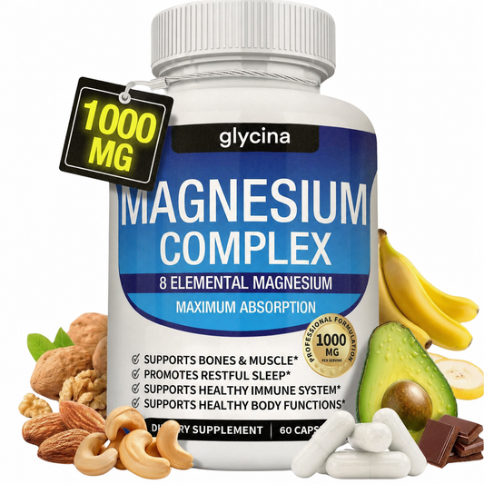 Glycina Magnesium Complex - 8 elemental magnesium, 1000mg, 60 capsules