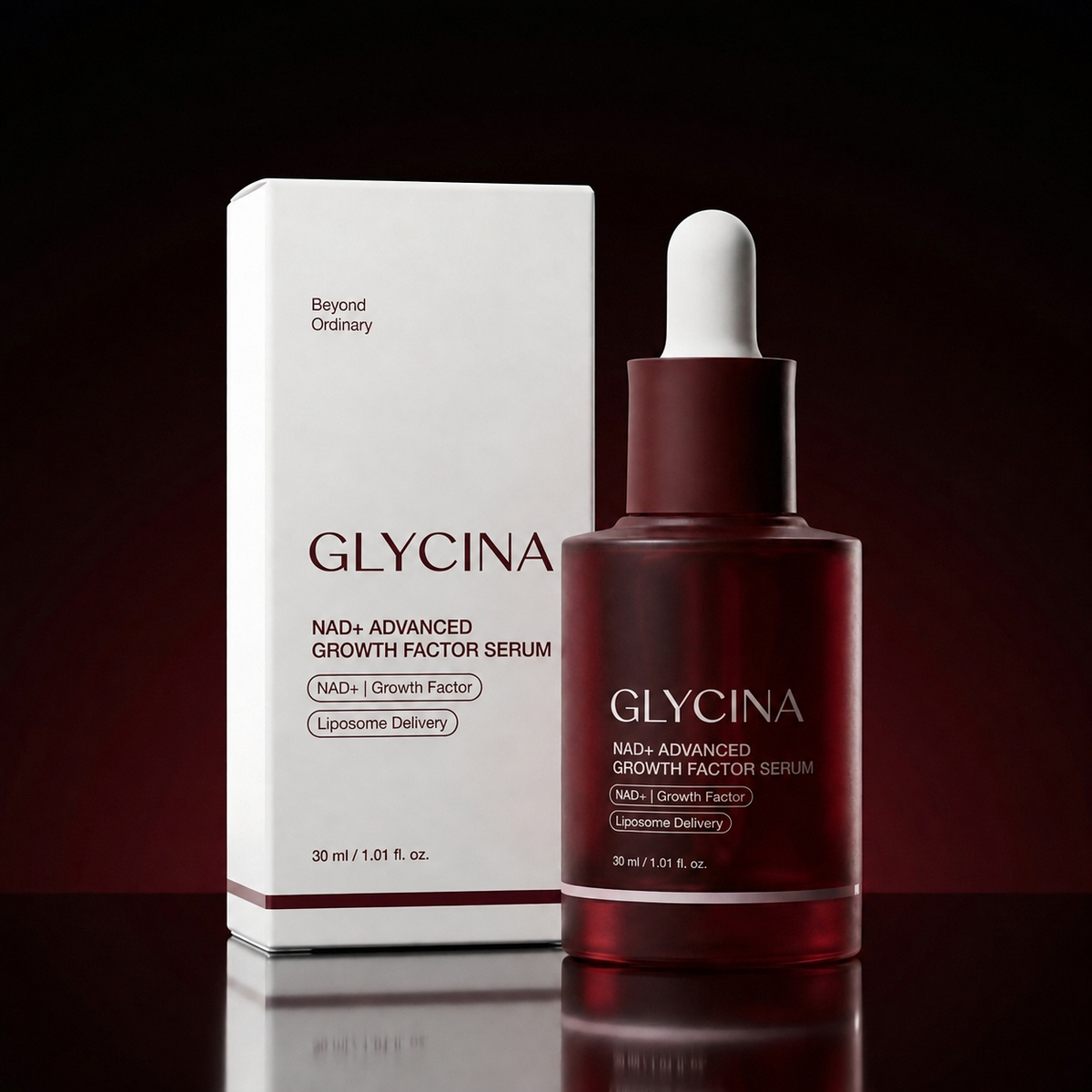 Glycina NAD+ EGF Firming Serum bottle and carton