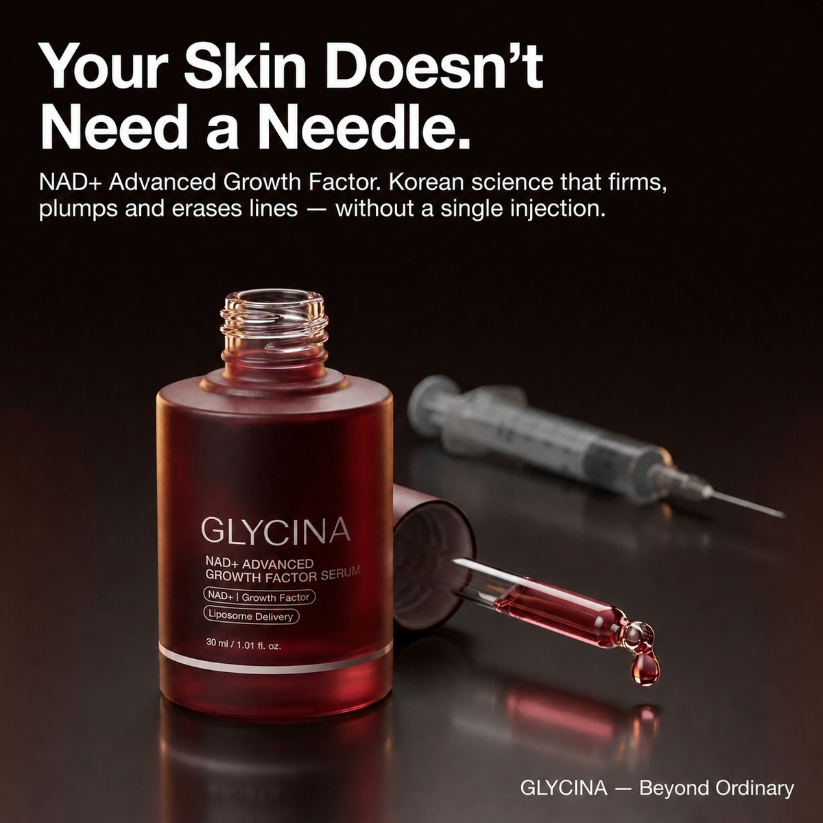 Glycina NAD+ EGF Firming Serum — your skin doesn't need a needle