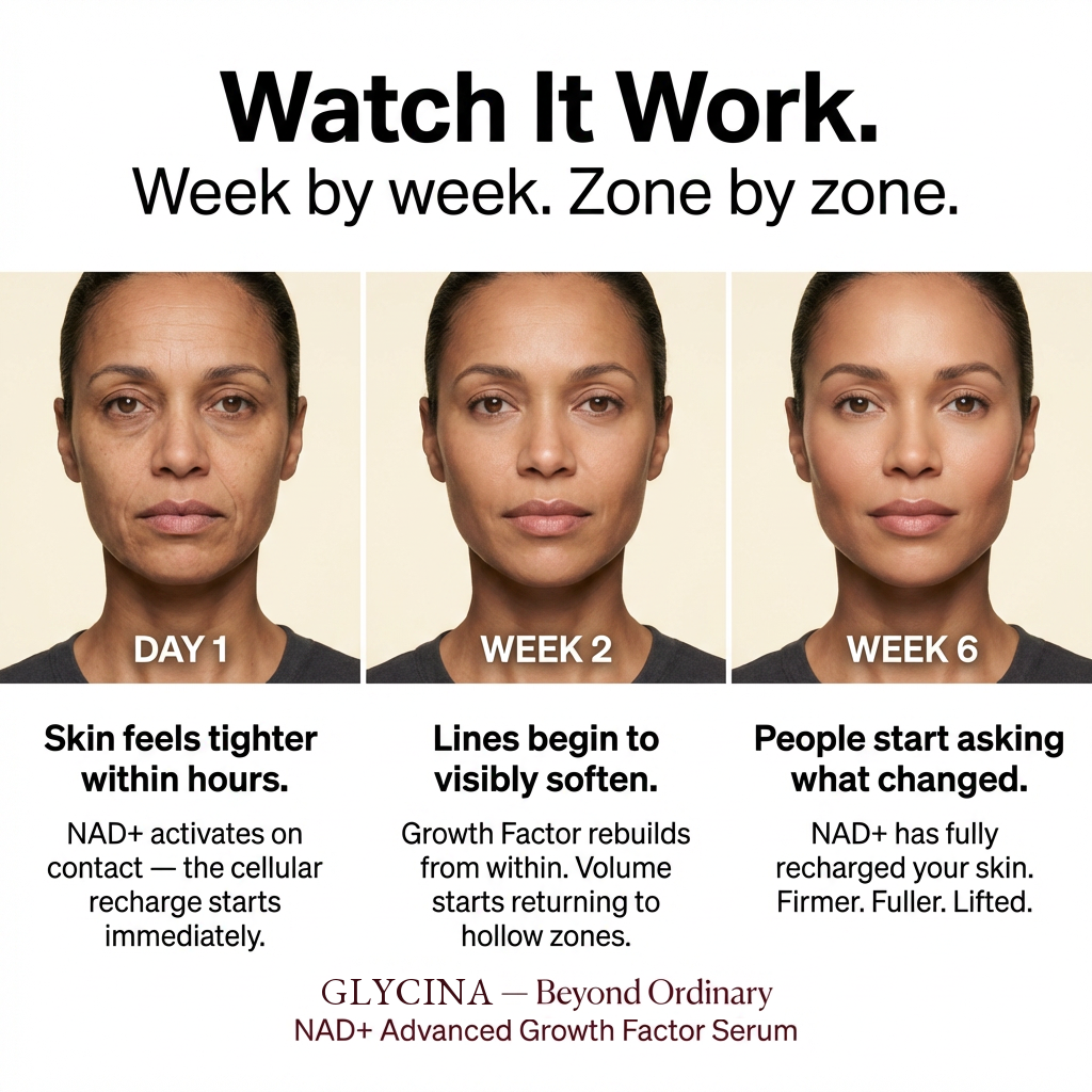 Glycina NAD+ EGF Firming Serum — results week by week